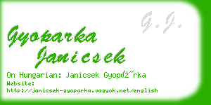 gyoparka janicsek business card